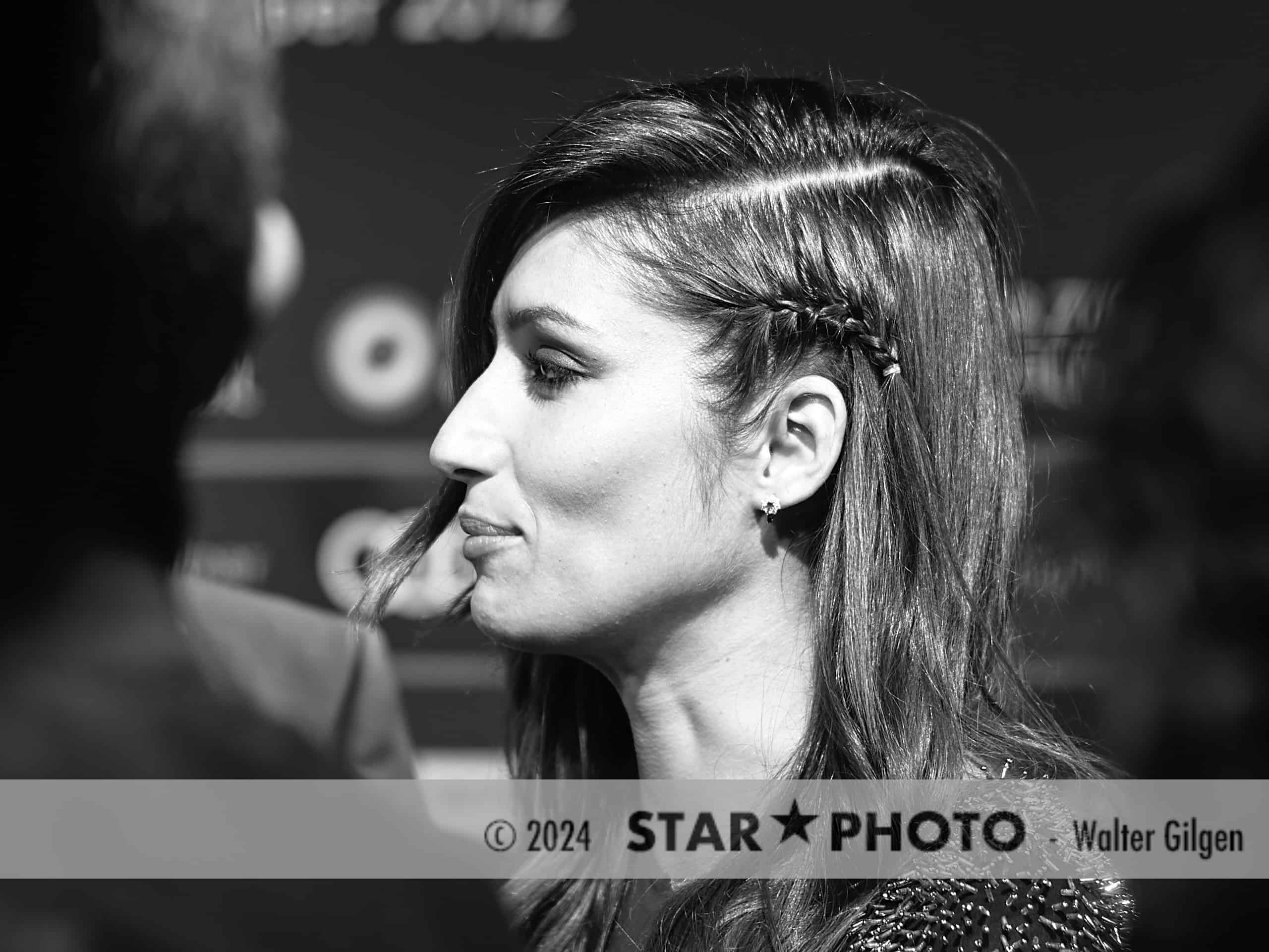 Actress Melanie Winiger seen in front of cinema Corso during Zurich Film Festival.