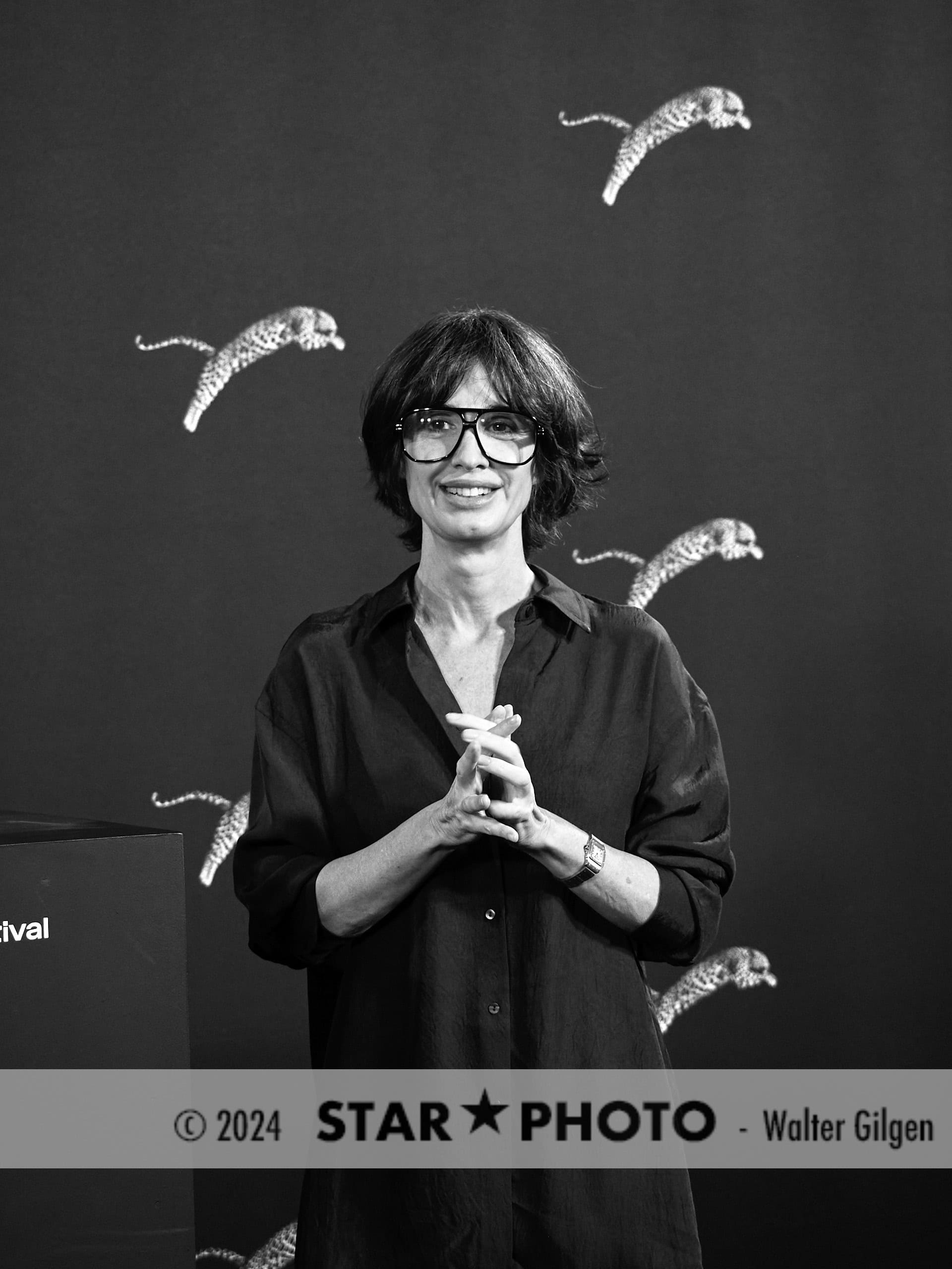 Actress Paz Vega attends a photocall for the movie "RITA" at the 77th Locarno Film Festival on August 16, 2024 in Locarno, Switzerland.